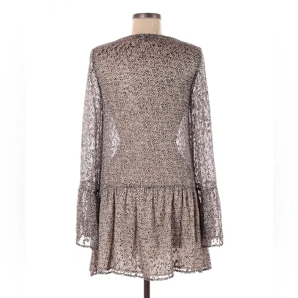 For Love & Lemons Leopard Print Sheer Silk Dress💜🖤💜 - Picture 2 of 9